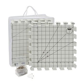 9x Blocking Mats For Knitting & Crochet Thick Interlocking Foam Grid, 200 T-Pin