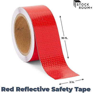 Red Reflective Tape - 2 In x 30 FT Outdoor Reflector Safety Roll for Trailers