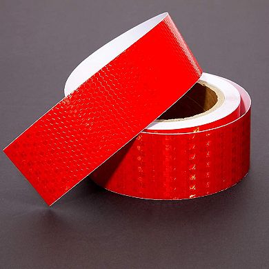 Red Reflective Tape - 2 In x 30 FT Outdoor Reflector Safety Roll for Trailers