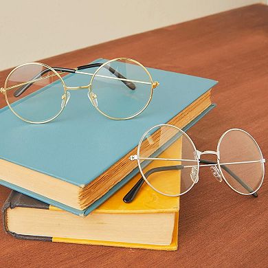 Wizard Glasses, Halloween Costume Accessories (Gold and Silver, 4 Pack)