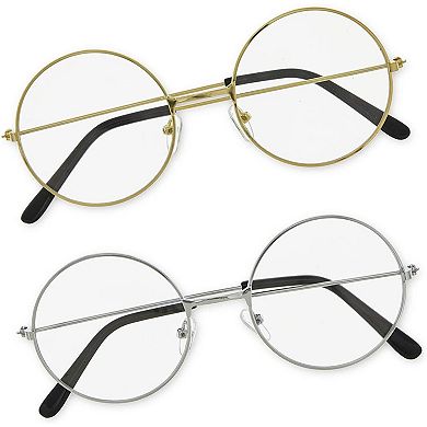 Wizard Glasses, Halloween Costume Accessories (Gold and Silver, 4 Pack)