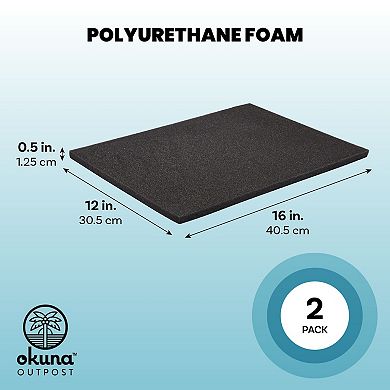 2-Pack Packing Foam Sheets, Polyurethane Cushioning Moving Insert Pads 16x12x0.5
