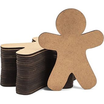 24 Pack Wooden Gingerbread Men for Crafts, DIY Christmas Ornaments, 3.5 x 4.5 In