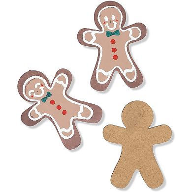 24 Pack Wooden Gingerbread Men for Crafts, DIY Christmas Ornaments, 3.5 x 4.5 In