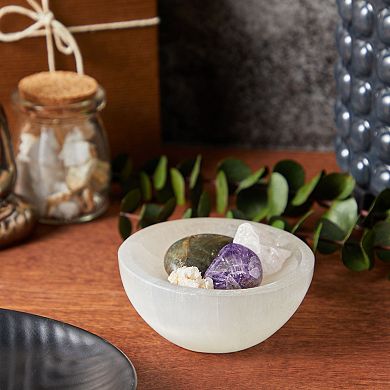 4-Inch Selenite Charging Bowl for Cleansing, Crystals and Healing Stones