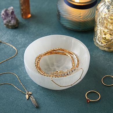 4-Inch Selenite Charging Bowl for Cleansing, Crystals and Healing Stones
