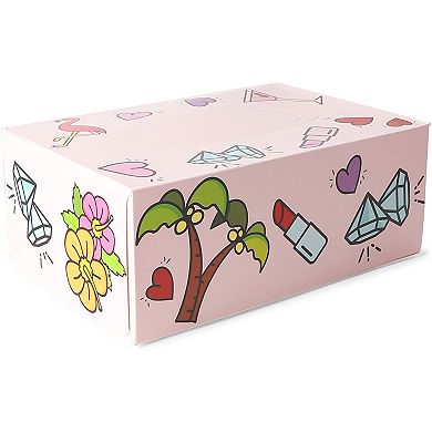 8 Pack Bachelorette Party Facial Tissue Box Set, 3-Ply, 100 Sheets/Box, Pink