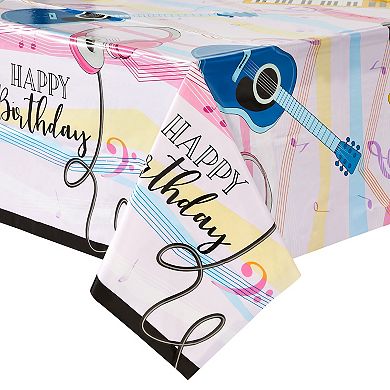 3 Pack Instruments Table Covers for Music Themed Party Decorations, 5 x 9 Feet