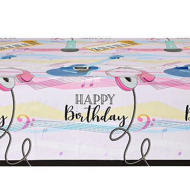 3 Pack Instruments Table Covers for Music Themed Party Decorations, 5 x 9 Feet