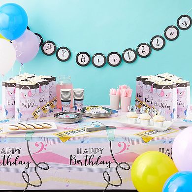 3 Pack Instruments Table Covers for Music Themed Party Decorations, 5 x 9 Feet