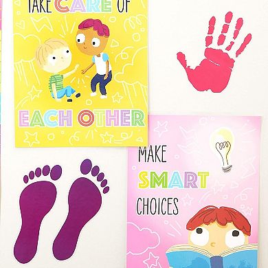 Kids Footprint Decal Stickers for Classroom Decor (32 Pairs)