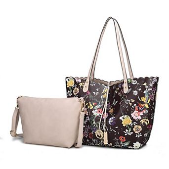MKF Collection Danielle 2 pc Reversible Shopper Tote Shoulder Bag & Crossbody Pouch