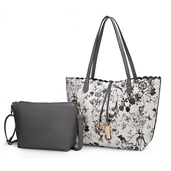 MKF Collection Danielle 2 pc Reversible Shopper Tote Shoulder Bag & Crossbody Pouch