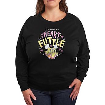 Plus Size Pokémon You Make My Heart Flittle French Terry Long Sleeve Tee