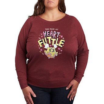 Plus Size Pokémon You Make My Heart Flittle French Terry Long Sleeve Tee