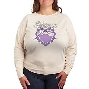 Plus Size Pokémon Ditto Coquette French Terry Long Sleeve Tee