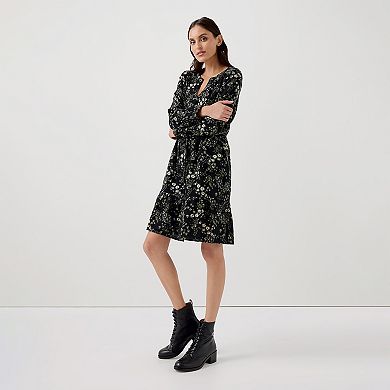 Cafe Crepe Tiered Dress Made With Organic Cotton