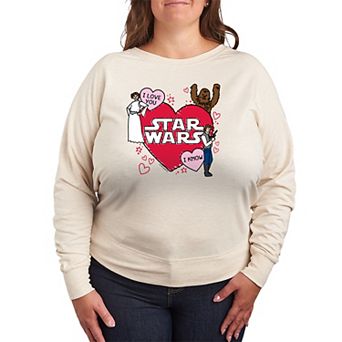 Plus Size Star Wars Valentine's Day Sketch French Terry Long Sleeve Tee
