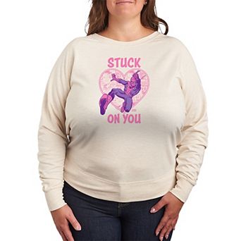 Plus Size Marvel Spider-Man Stuck On You French Terry Long Sleeve Tee