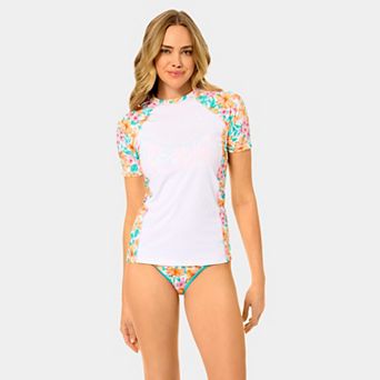 Juniors' Hurley Short Sleeve Swim Rash Guard Top