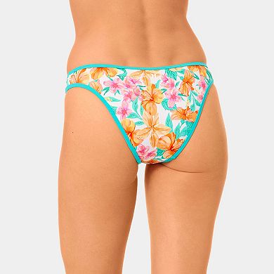 Juniors' Hurley Cheeky High Leg Swim Bottoms with Rib Contrast Binding