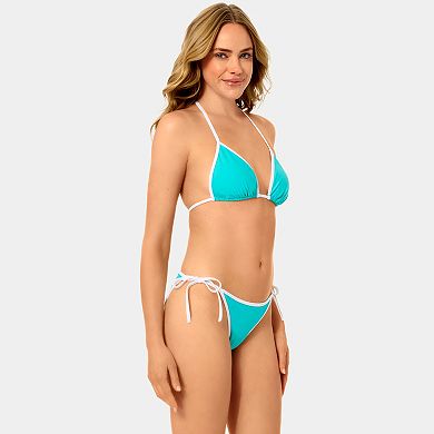 Juniors' Hurley Solid Triangle Swim Top with Contrast Binding