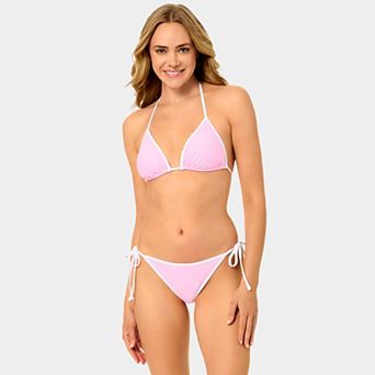 Juniors' Hurley Solid Triangle Swim Top with Contrast Binding