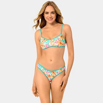 Juniors' Hurley Rib Contrast Binding Swim Top