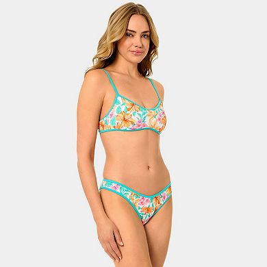 Juniors' Hurley Rib Contrast Binding Swim Top