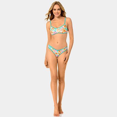 Juniors' Hurley Rib Contrast Binding Swim Top