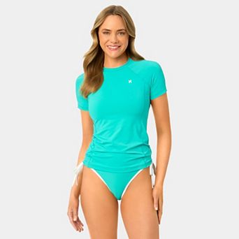 Juniors' Hurley Solid Short Sleeve Rashguard Swim Top