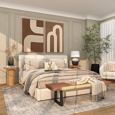 Stella & Eve Wood Pedestal End Table