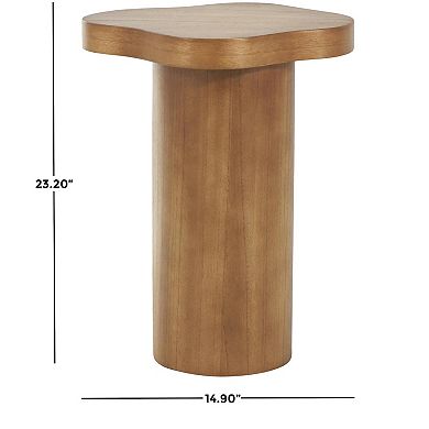 Stella & Eve Wood Pedestal End Table
