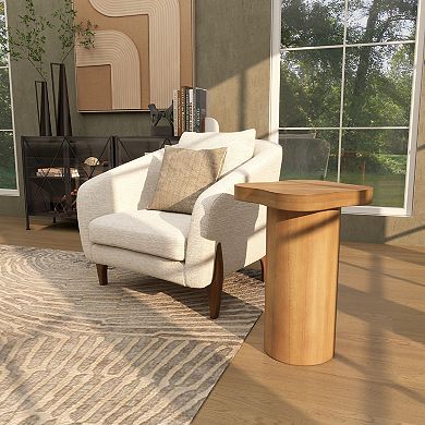 Stella & Eve Wood Pedestal End Table