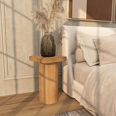 Stella & Eve Wood Pedestal End Table