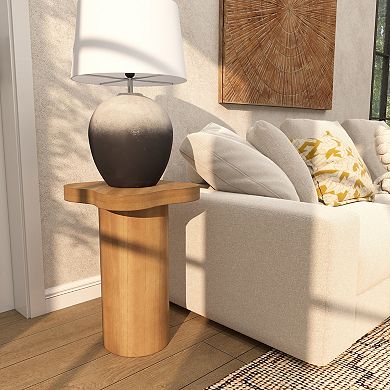 Stella & Eve Wood Pedestal End Table