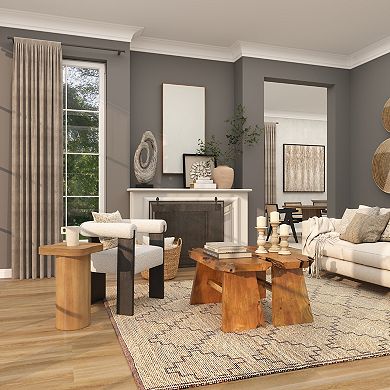 Stella & Eve Wood Pedestal End Table