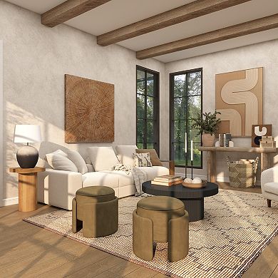 Stella & Eve Wood Pedestal End Table