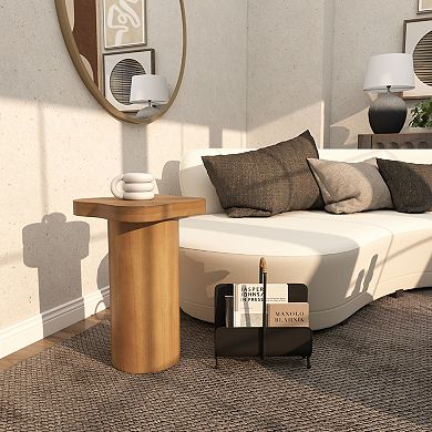 Stella & Eve Wood Pedestal End Table