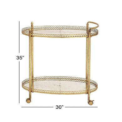 Stella & Eve Metal Rolling Oval Bar Cart