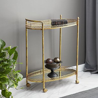 Stella & Eve Metal Rolling Oval Bar Cart