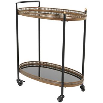 Stella & Eve Metal Rolling Oval Bar Cart