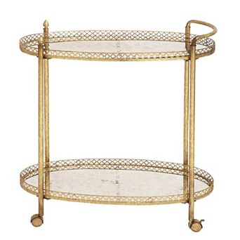 Stella & Eve Metal Rolling Oval Bar Cart