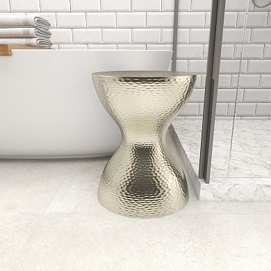 Stella & Eve Hammered Metal Hourglass End Table