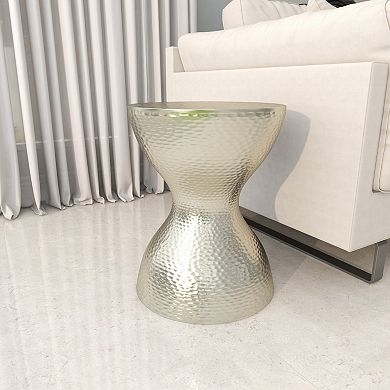 Stella & Eve Hammered Metal Hourglass End Table