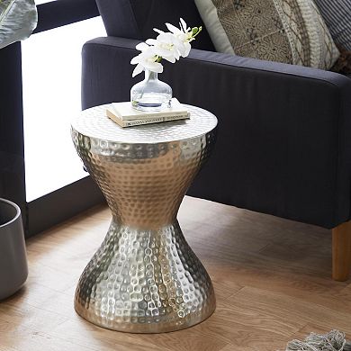 Stella & Eve Hammered Metal Hourglass End Table
