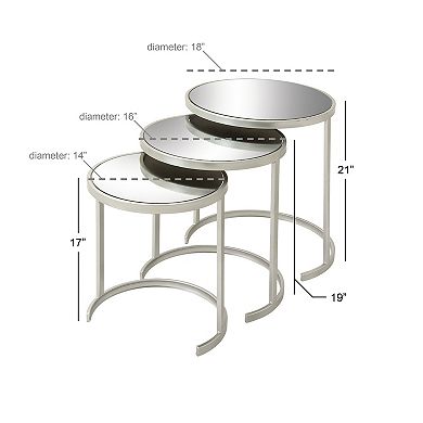 Stella & Eve 3-pc. Round Nesting Metal End Table Set