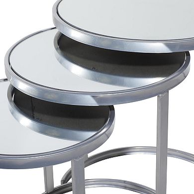 Stella & Eve 3-pc. Round Nesting Metal End Table Set