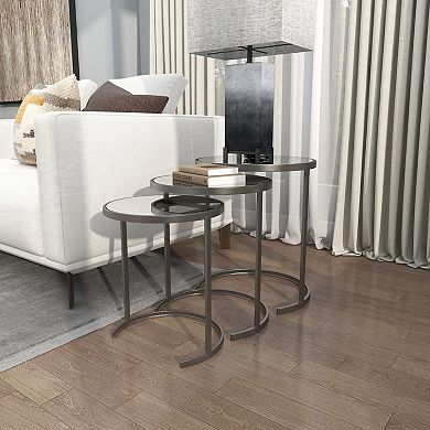 Stella & Eve 3-pc. Round Nesting Metal End Table Set