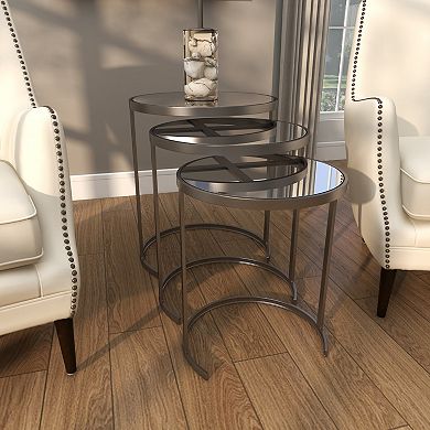 Stella & Eve 3-pc. Round Nesting Metal End Table Set
